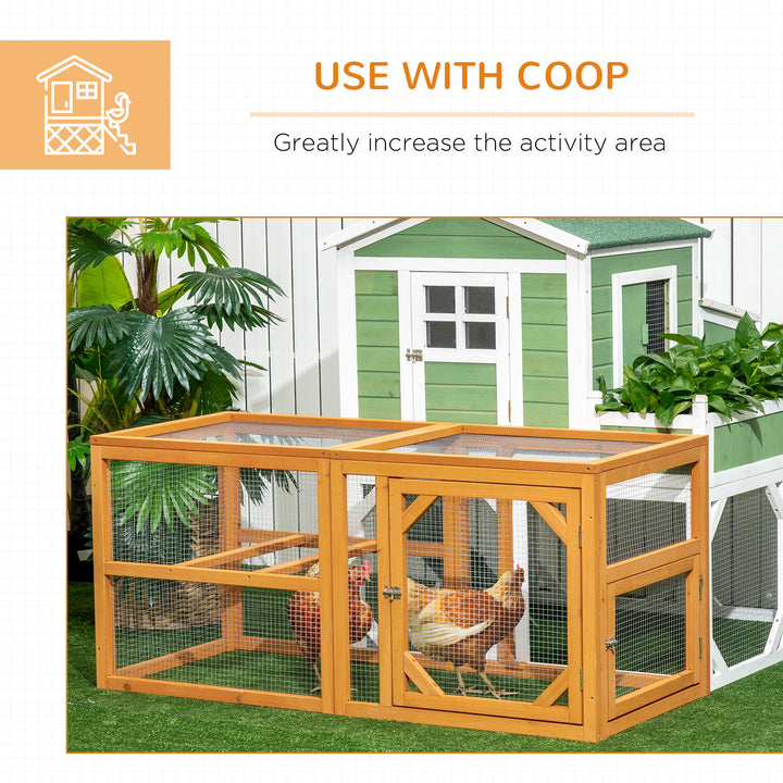 PawHut Wooden Chicken Coop with Perches, Doors, Combinable Design, for 2