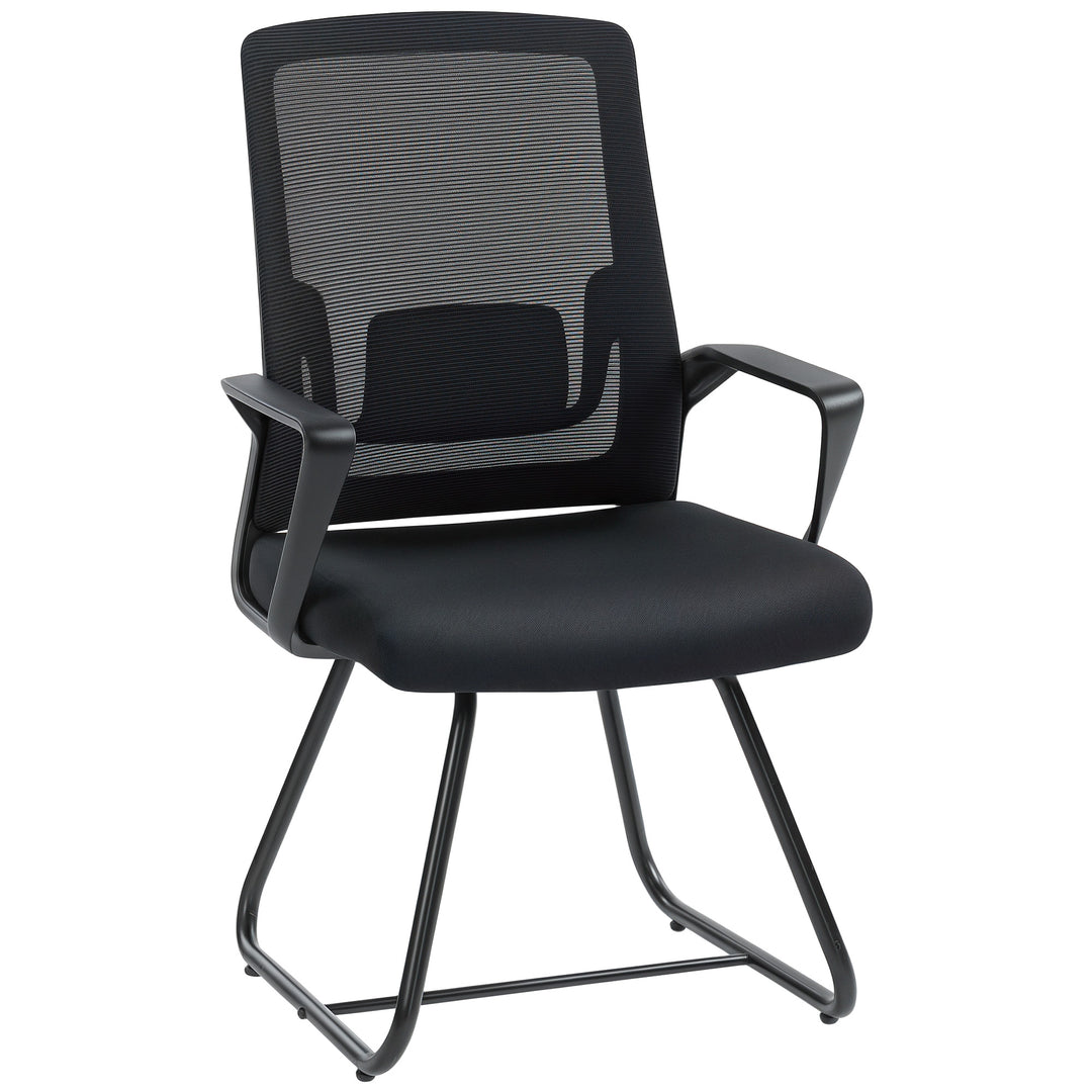 Desk Chair No Wheels, Office Chair with Mesh Back, Lumbar Support, Met