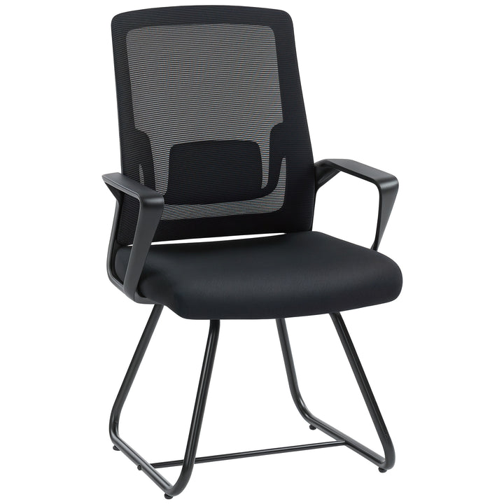 Desk Chair No Wheels, Office Chair with Mesh Back, Lumbar Support, Met