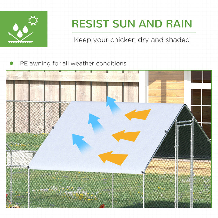 Chicken Run Galvanised Walk-in Chicken Coop Hen Poultry House Cage Rab