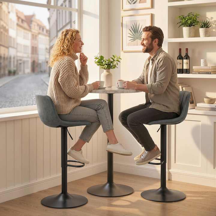 Bar Stools Set of 2, Modern Swivel Barstools with Footrest for Kitchen