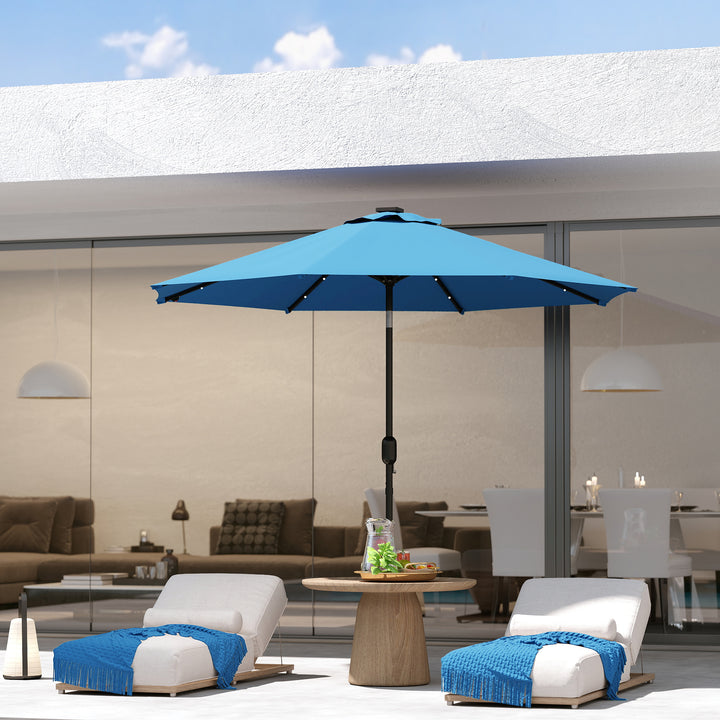 2.7m LED Light Parasol Umbrella - Blue