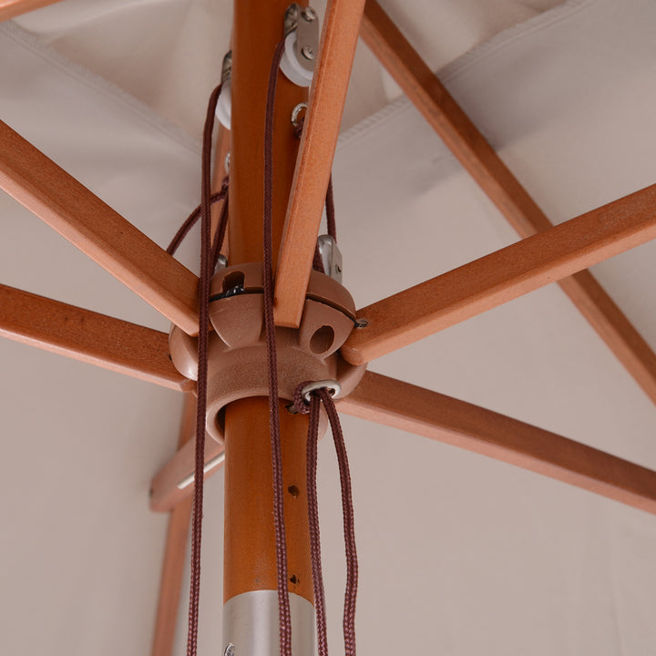 2m Tilting Wooden Pole Parasol - Grey