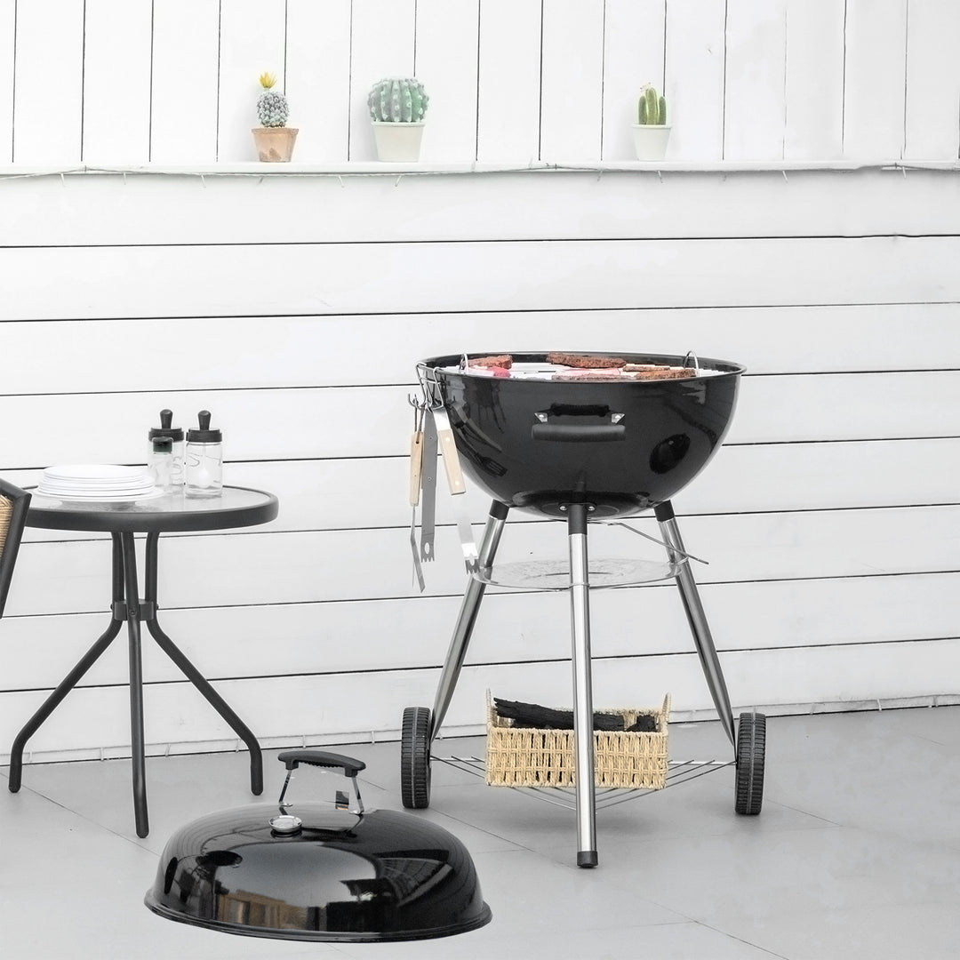 Portable Kettle Charcoal Grill - Black