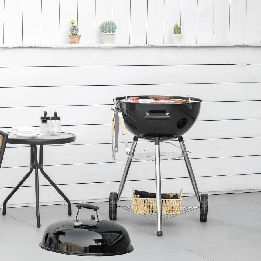 Portable Kettle Charcoal Grill - Black