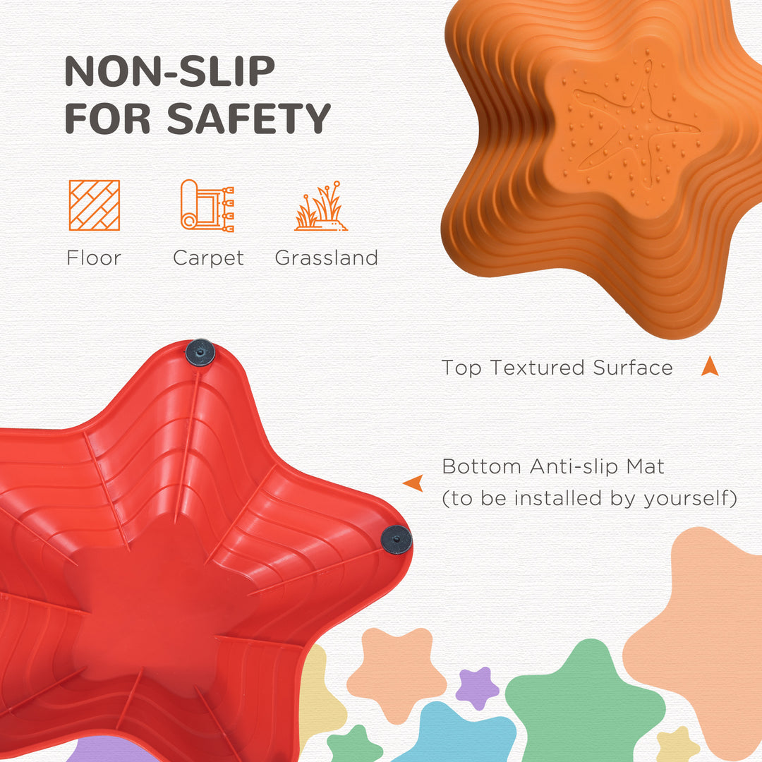 MCL Balance Stepping Stones Kids, 6-Piece Starfish Style Non-slip Obstacle Course, Stackable Balance Blocks, Garden Sensory Toys for Toddler 3-8 Years, Indoor Outdoor, Multicoloured