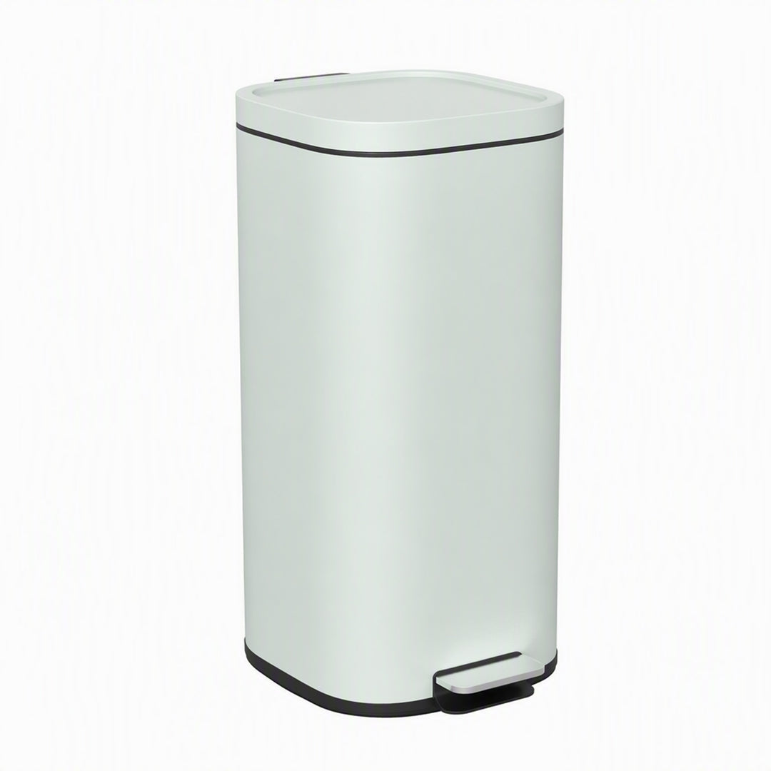 30L Kitchen Bin, Compact Pedal Bin with Soft-Close and Stay-Open Lid, 