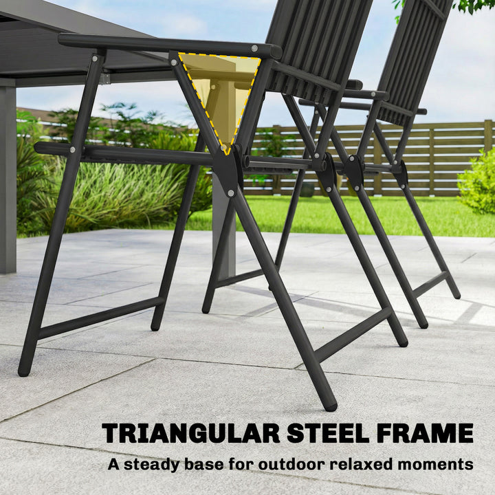 Folding Garden Chairs, Garden Dining Chairs with Plastic Slatted Seat 