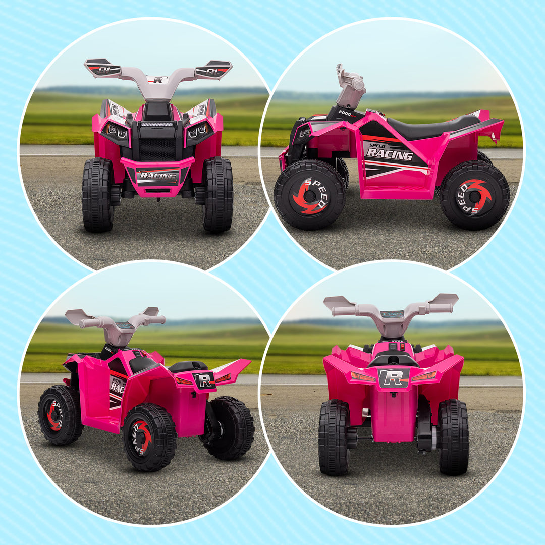 HOMCOM 6V Electric Quad Bike for Toddlers, Wear-Resistant Wheels, Forward and Backward Function, Pink | Aosom UK