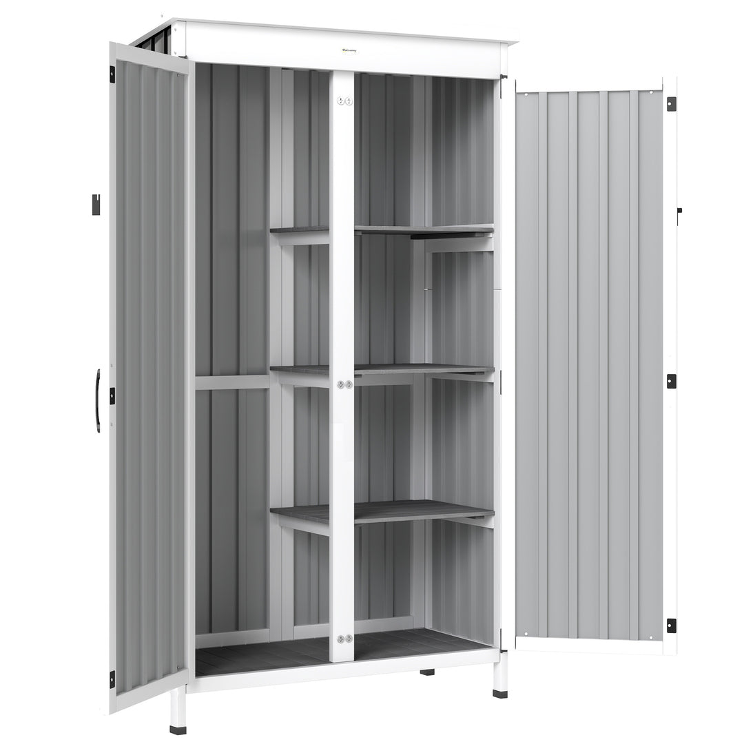 Outdoor Storage Cabinet with Removable Shelves, Garden Tool Shed with 