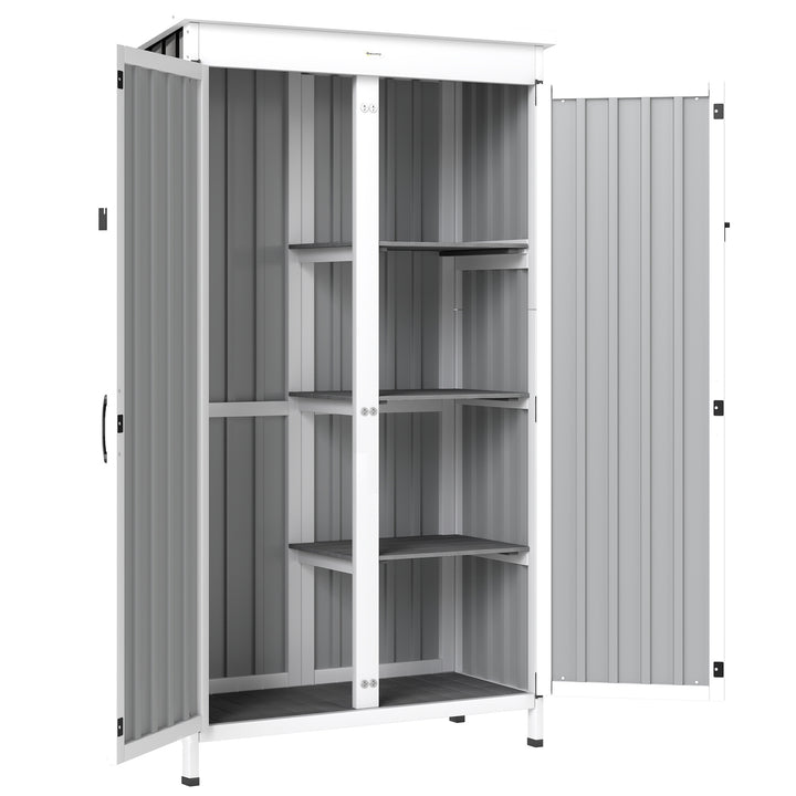 Outdoor Storage Cabinet with Removable Shelves, Garden Tool Shed with 