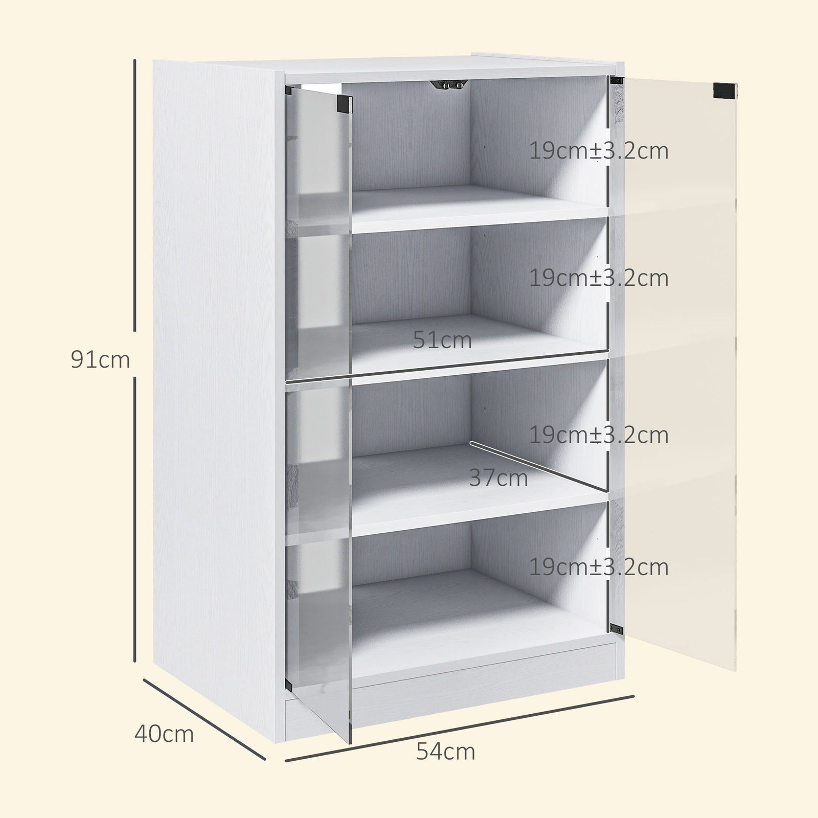 4-Tier Hi-Fi Stand, Record Player Stand with Adjustable Shelves and Pu