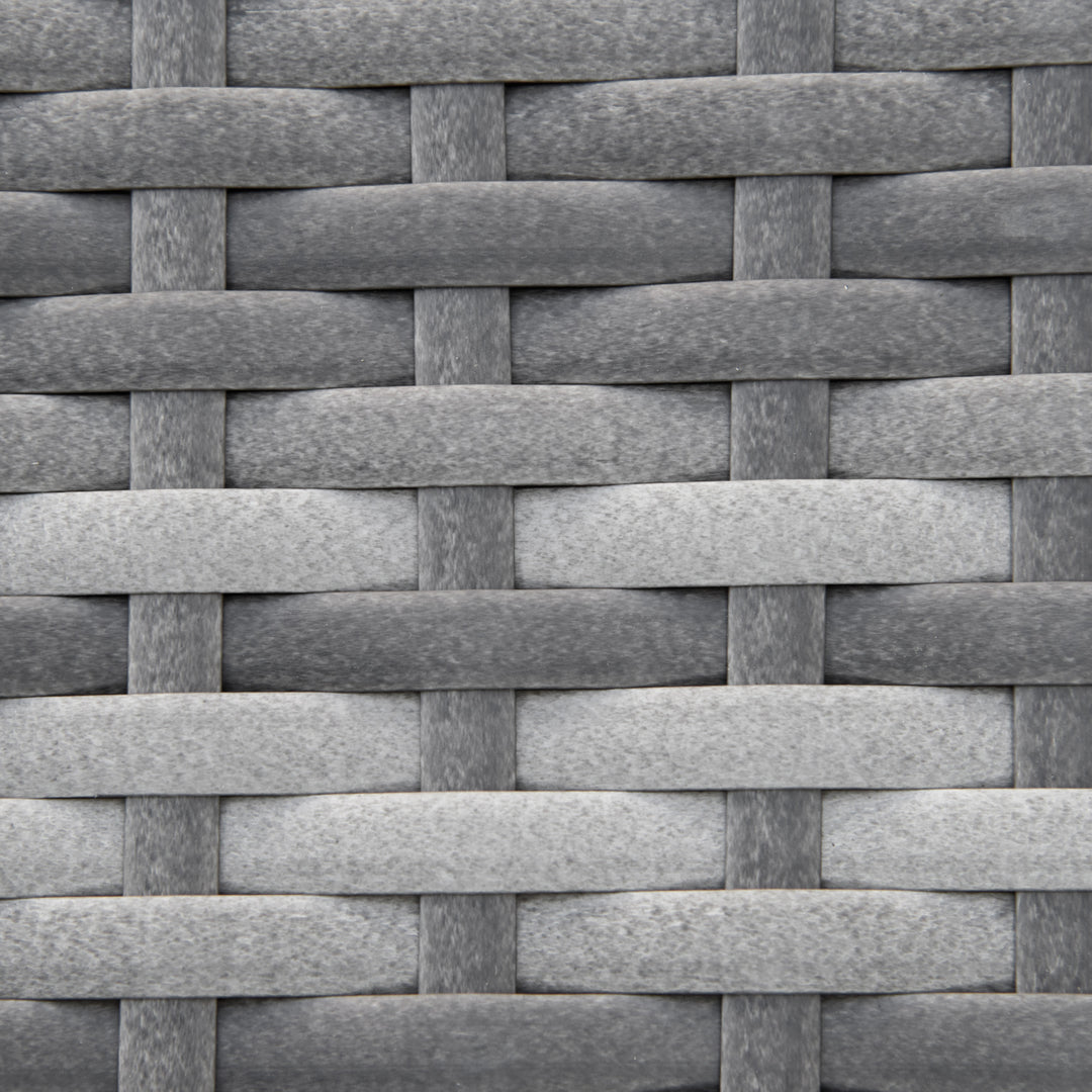 MCL 2 Seater Rattan Sofa with Cushions, 2-in-1 PE Rattan Daybed Sofa with Left Up or Down Armrests, Garden Chaise Lounger Loveseat for Outdoor, Patio, Mixed Grey