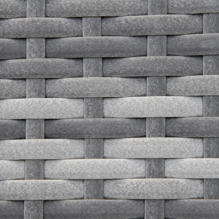 MCL 2 Seater Rattan Sofa with Cushions, 2-in-1 PE Rattan Daybed Sofa with Left Up or Down Armrests, Garden Chaise Lounger Loveseat for Outdoor, Patio, Mixed Grey