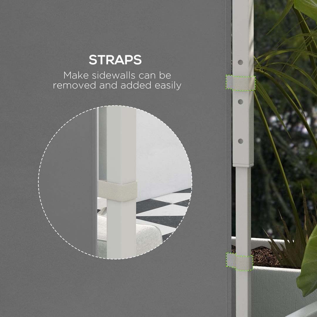 Gazebo Side Panels, 2 Pack Sides Replacement, for 3x3(m) or 3x6m Pop Up Gazebo, with Windows and Doors, Light Grey