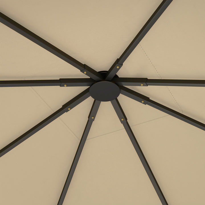 3 x 3(m) Gazebo Canopy Replacement Cover, Garden Gazebo Roof Replacement with Drain Holes, Water Resistant PVC Coating, 370g/㎡, UPF30+, TOP COVER ONLY, Beige