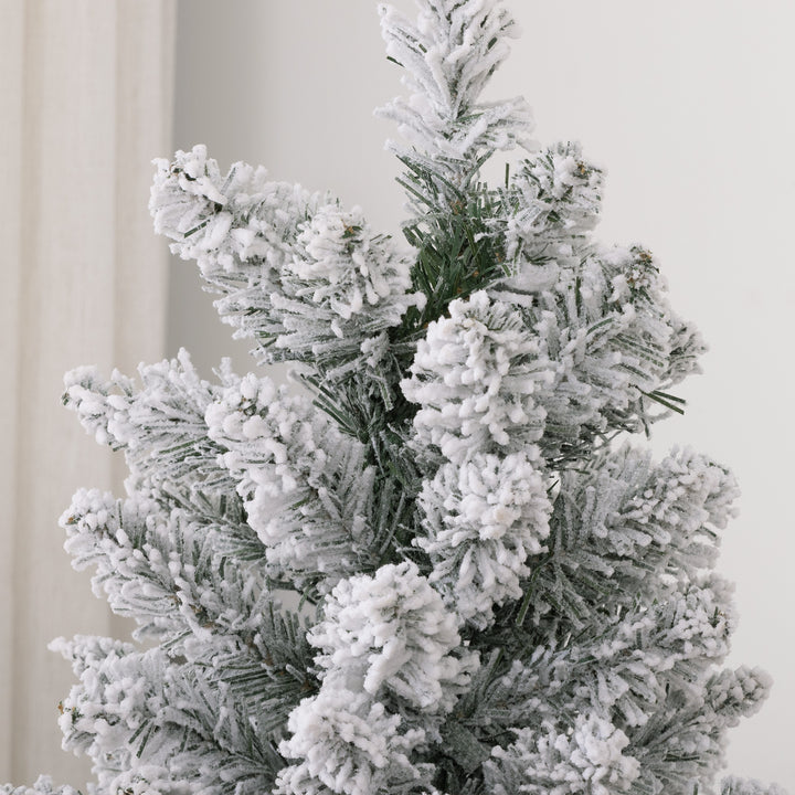 5ft Artificial Snowy Pencil Christmas Tree - White
