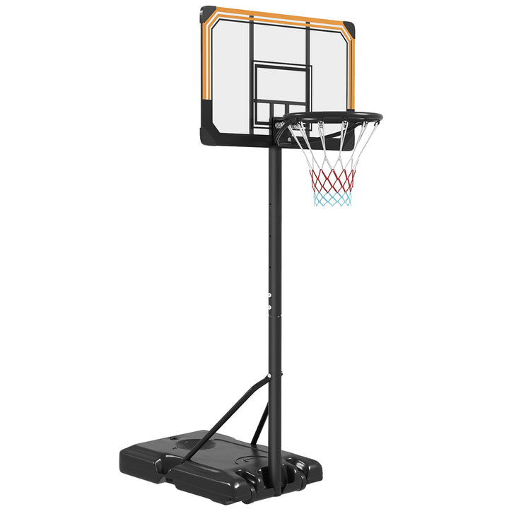 SPORTNOW Height Adjustable Basketball Stand Net Set System, Free standing Basketball Hoop and Stand with Wheels, 182-213cm, Black