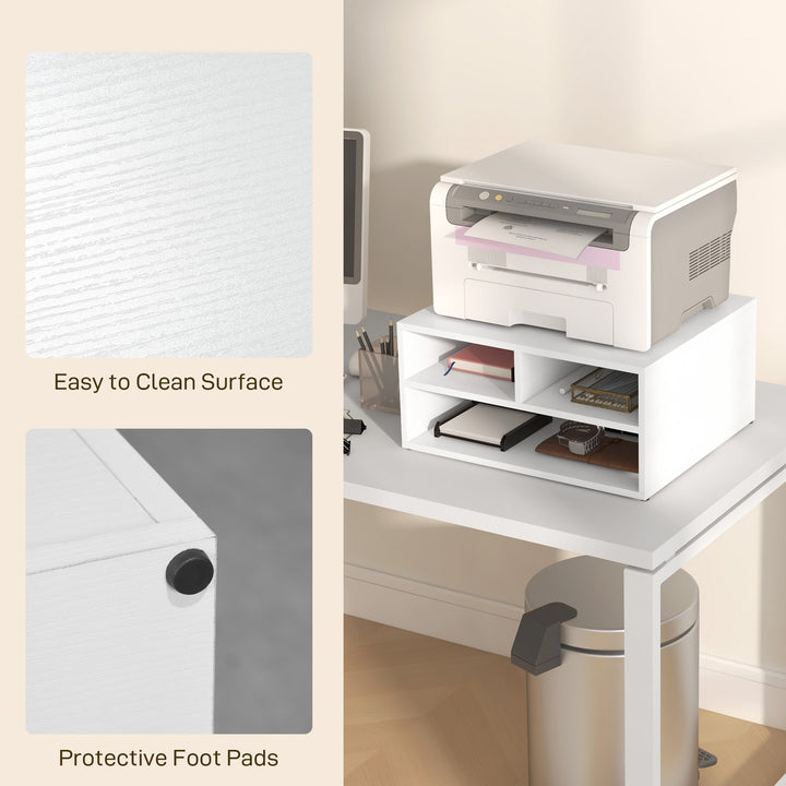 HOMCOM Three-Compartment Printer Storage Cabinet - White | Aosom UK