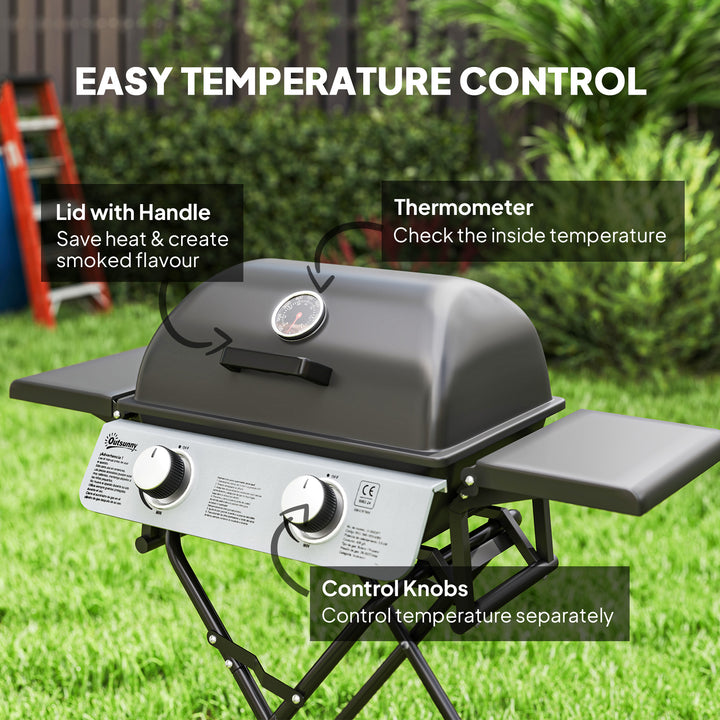Two-Burner Portable Suitcase BBQ - Black
