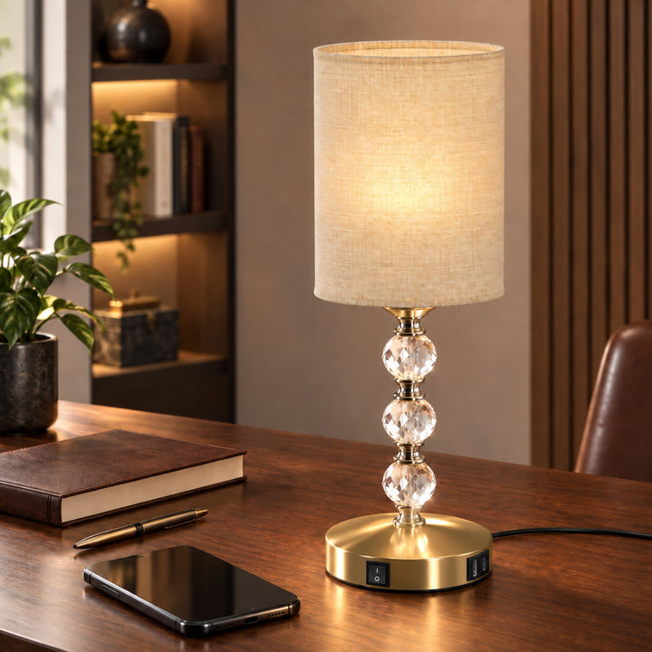 Bedside Lamp, Modern Crystal Decoration Table Lamp with PVC shade - view 2