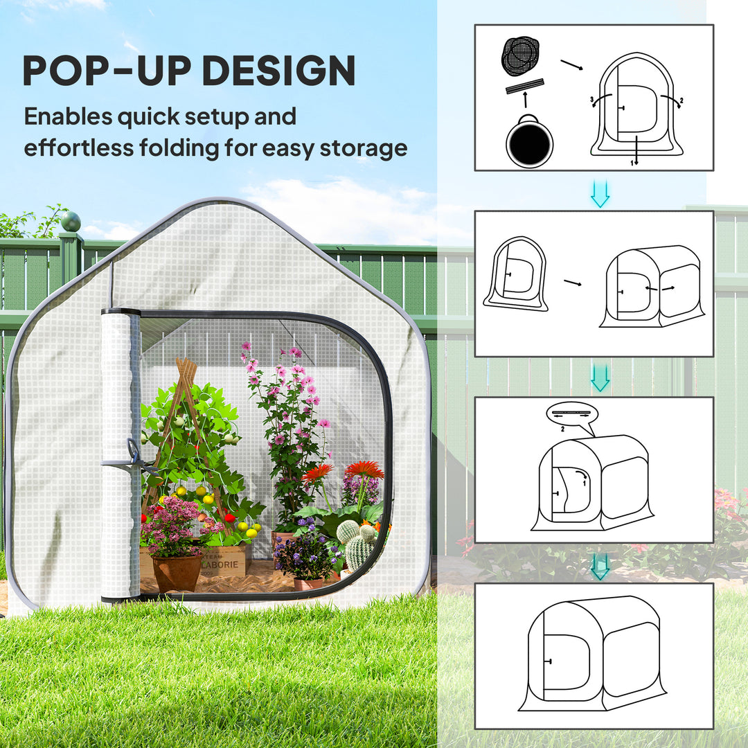 150 x 148cm Pop-Up Greenhouse - White