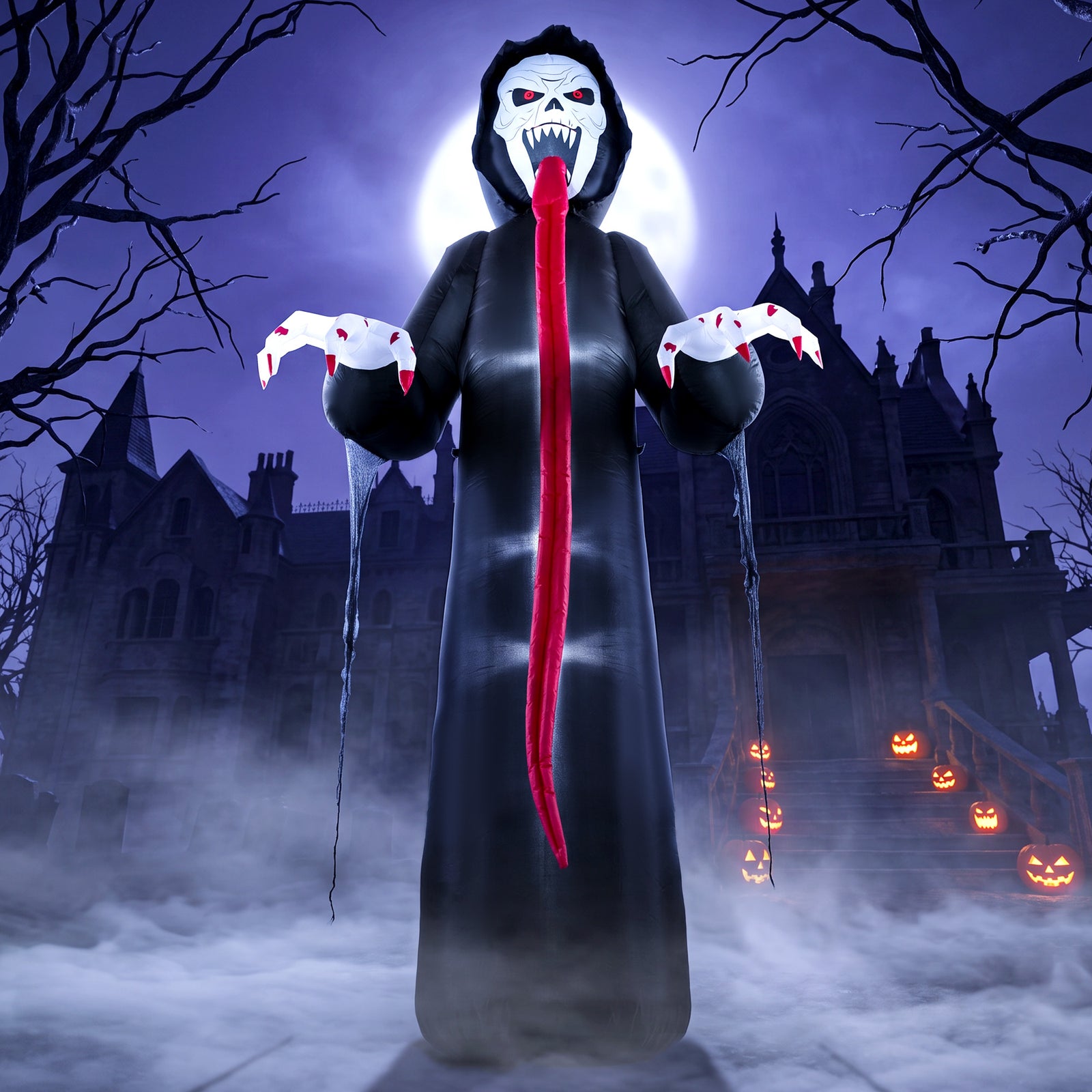 10 FT Halloween Inflatable Skeleton, Scary Halloween Decoration with B