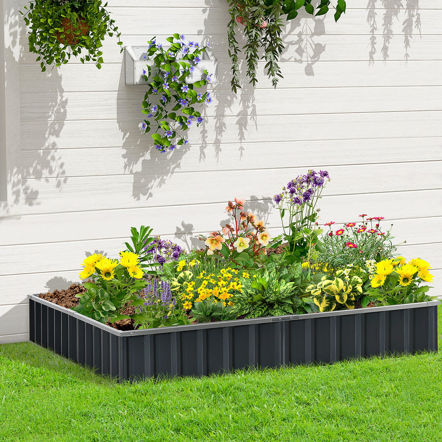 645L Metal Raised Garden Bed, DIY Large Steel Planter Box, No Bottom w/ A Pairs of Glove for Backyard, Patio to Grow Vegetables, Herbs, and Flowers, 258cmx90cm