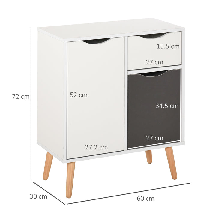 Sideboard Floor Cabinet Storage Cupboard with Drawer for Bedroom, Living Room, Entryway, Grey