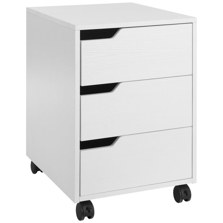 MCL 3 Drawer Mobile File Cabinet, Vertical Filing Cabinet with Wheels for Home Office, White