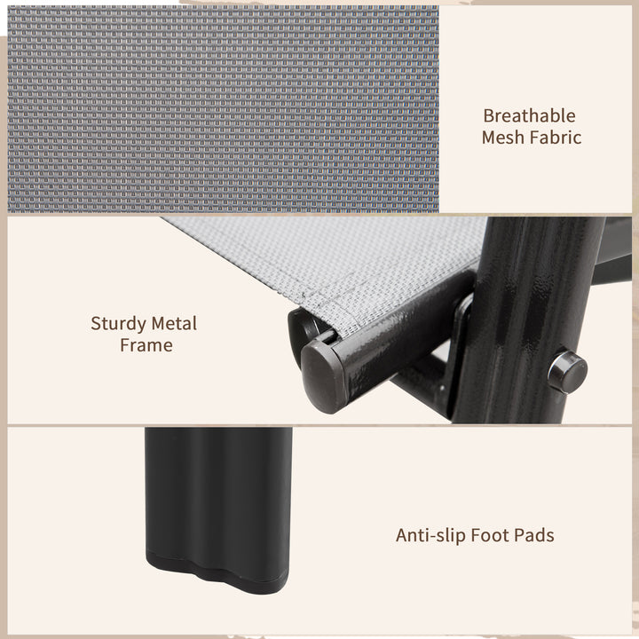 Set of Four Stackable Mesh Seat Chairs - Dark Grey