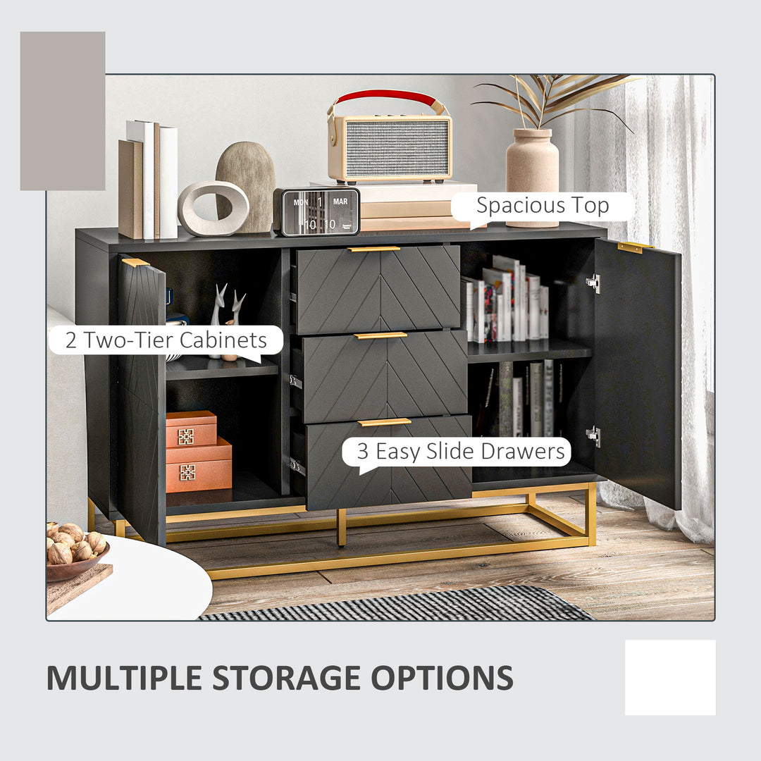 MCL Sideboard with 3 Drawers and Adjustable Shelves for Living Room - Black