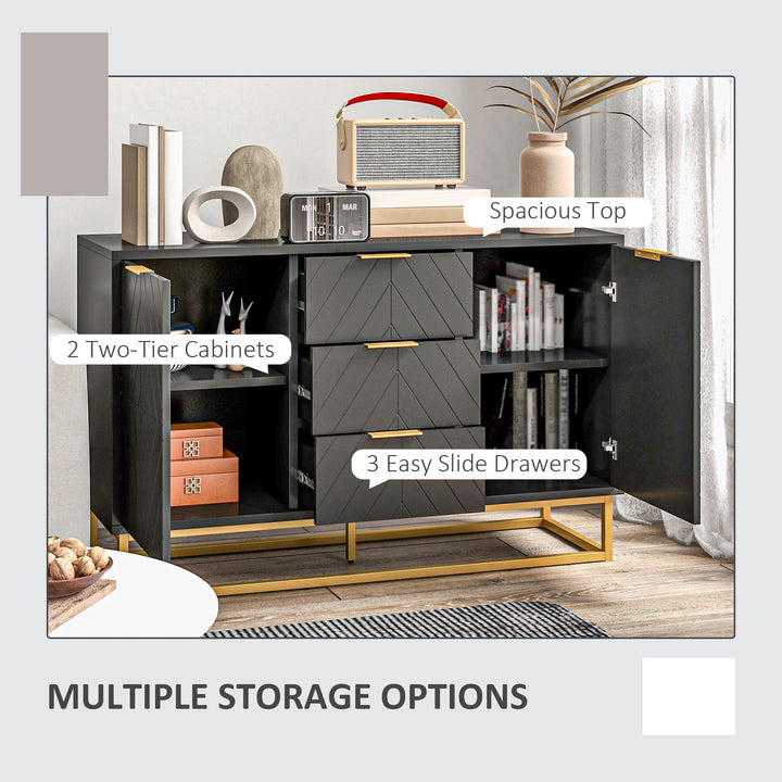 MCL Sideboard with 3 Drawers and Adjustable Shelves for Living Room - Black