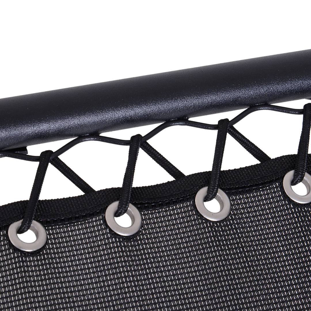 MCL Zero Gravity Chair Metal Frame Texteline Armchair Outdoor Folding and Reclining Sun Lounger with Head Pillow for Patio Decking Gardens Camping, Black