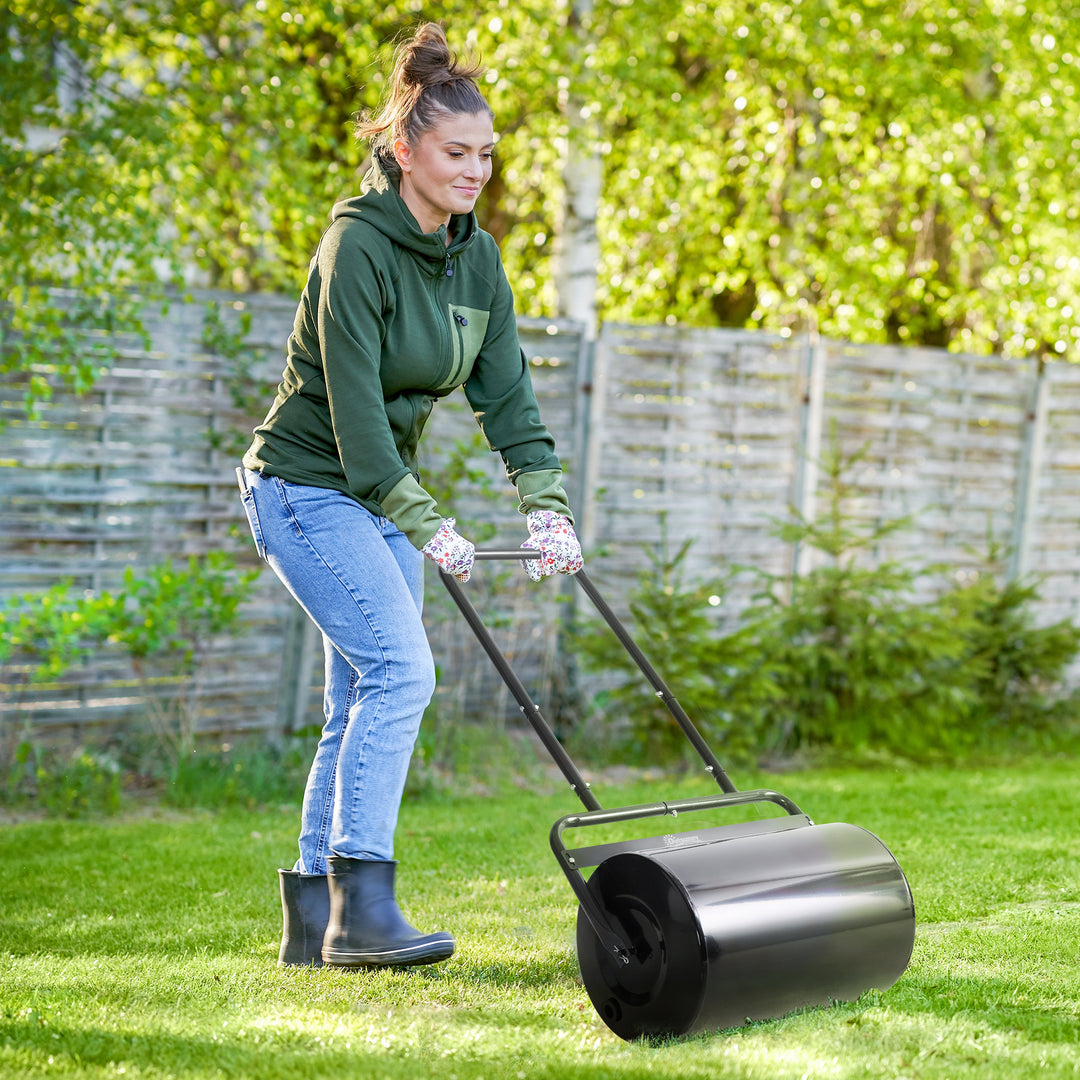MCL 38L Fillable Cylinder Steel Lawn Roller - Black