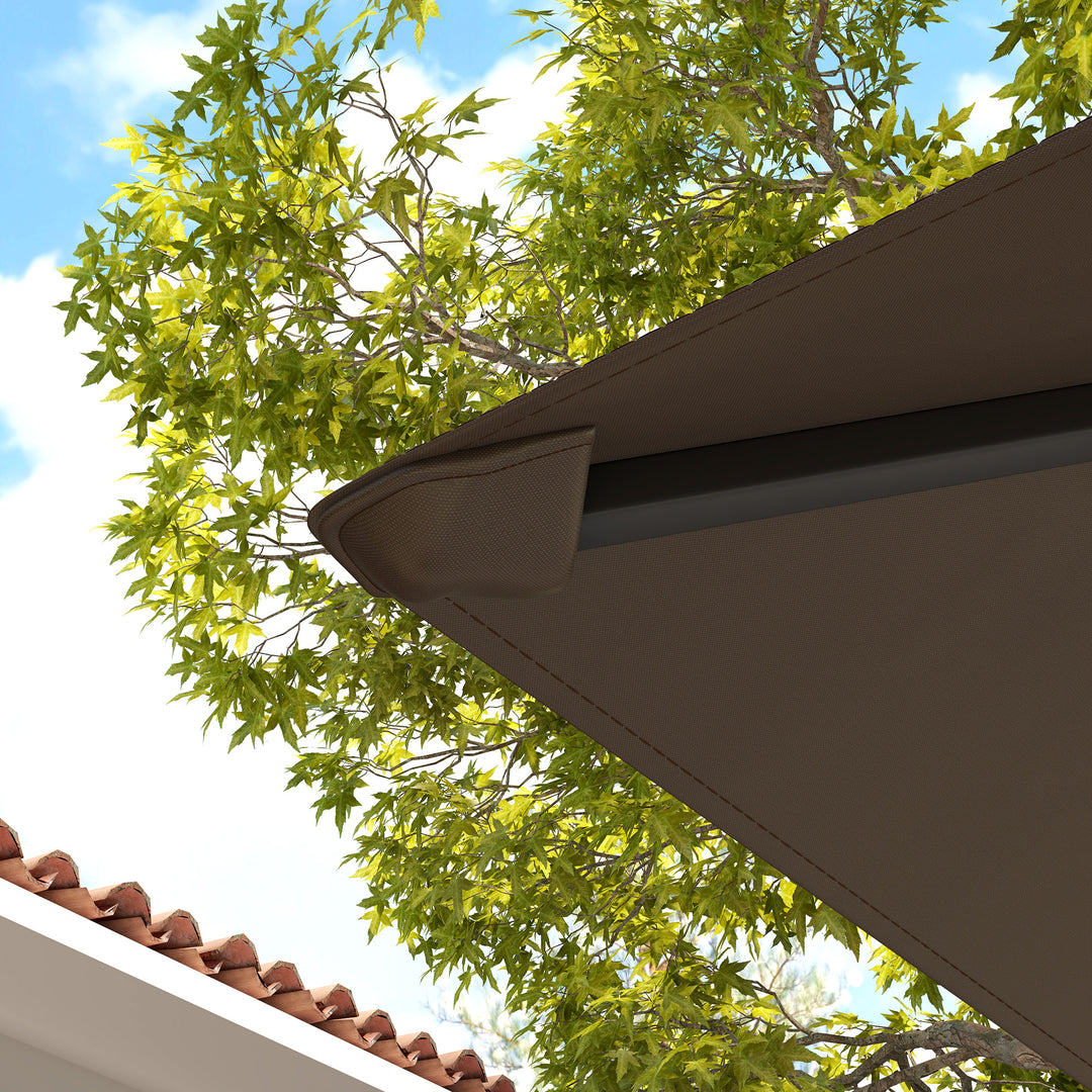 3 x 3(m) Gazebo Canopy Replacement Cover, Garden Gazebo Roof Replacement with Drain Holes, Water-resistant Plastic Coating, 370g/㎡, UPF30+, TOP COVER ONLY, Brown