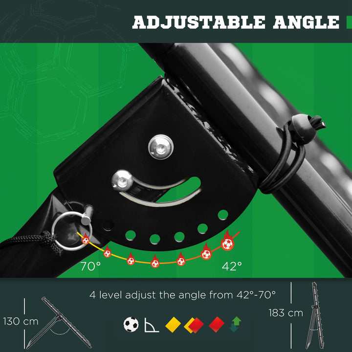 MCL Foldable Football Rebounder Net, with Adjustable Angles - Black