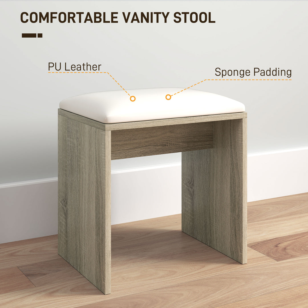 Dressing Table and Stool Set, with Storage - Wood-Effect