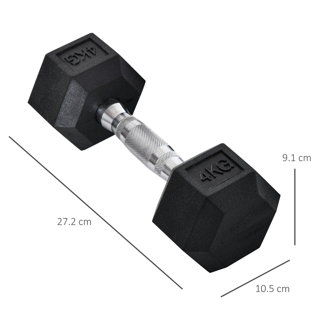 MCL 2x4kg Rubber Dumbbell Sports Hex Weights Sets Home Gym Fitness Hexagonal Dumbbells Kit Weight Lifting Exercise