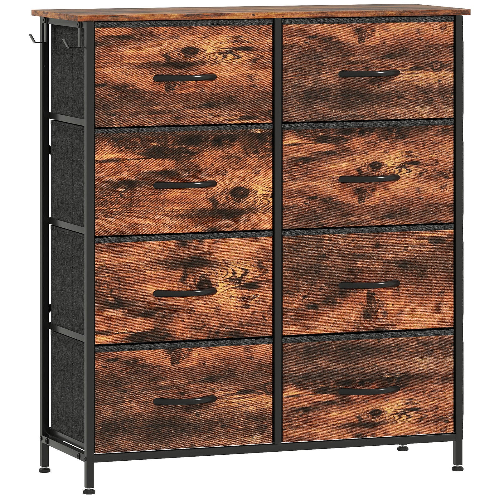 Chest of Eight Fabric Drawers - Rustic Brown