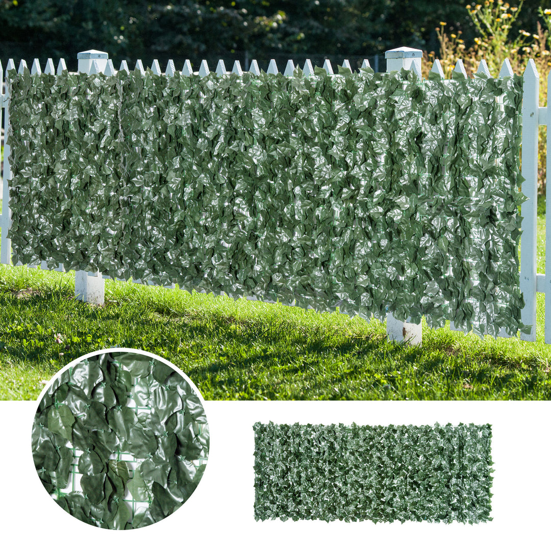 Outsunny Artificial Leaf Screen: 3x1.5m UV-Resistant Privacy Panel, Lush Dark Green for Outdoor Spaces