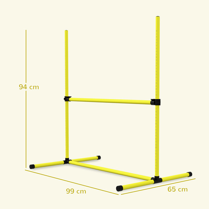 4 Pieces Dog Agility Training Equipment, Adjustable Height Jumps Hurdle with Carrying Bag for Outdoor, Yellow