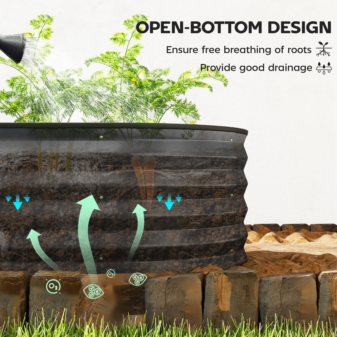 Set of Two 150 x 60cm Steel Planters - Dark Grey