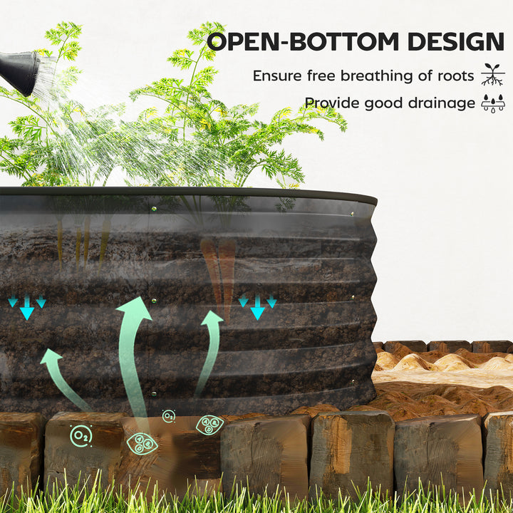 Set of Two 150 x 60cm Steel Planters - Dark Grey