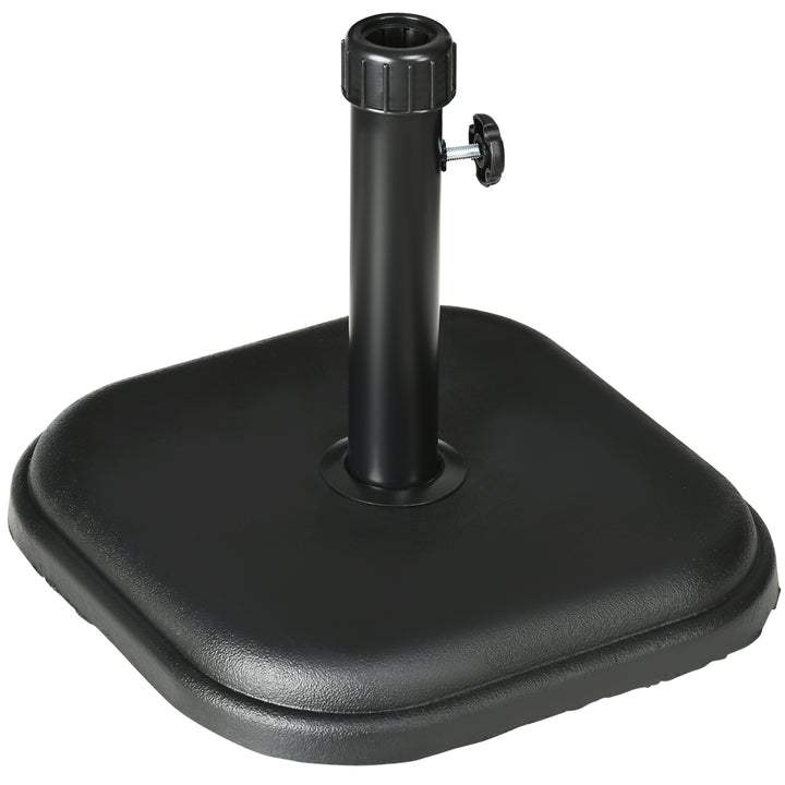 11kg Concrete Garden Parasol Base Holder, Square Outdoor Table Umbrella Stand Weight, Black
