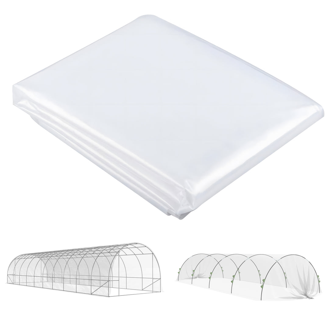 6 X 10m Heavy Duty (150um/6mil) Polypropylene Greenhouse Cover Replacement, UV Resistant Waterproof Plastic Polytunnel Cover, Clear