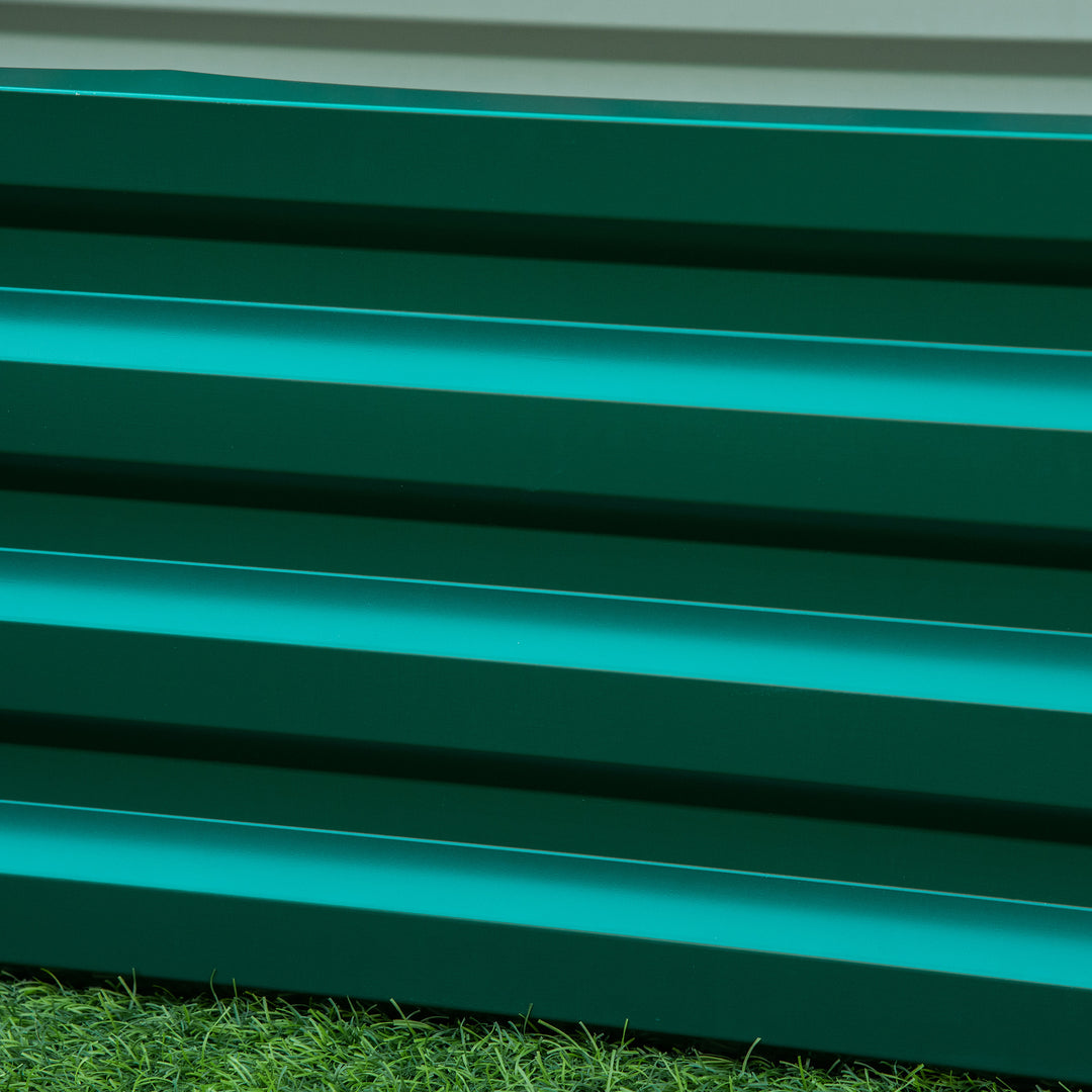 MCL Raised Beds for Garden, Galvanized Outdoor Planters, for Herbs and Vegetables, Use for Patio, Backyard, Balcony, Green