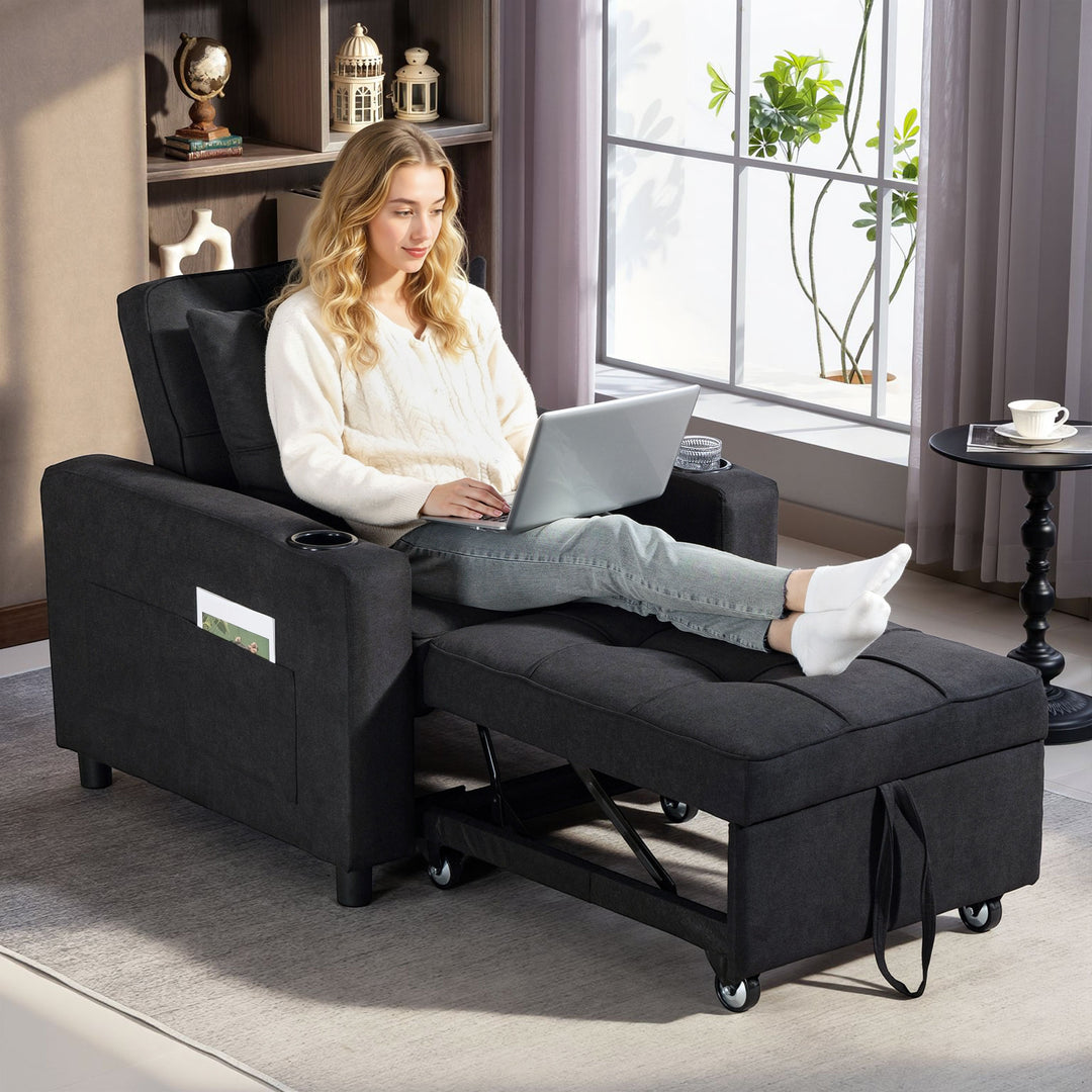 3-in-1 Single Sofa Bed, Convertible Sleeper Chair Bed