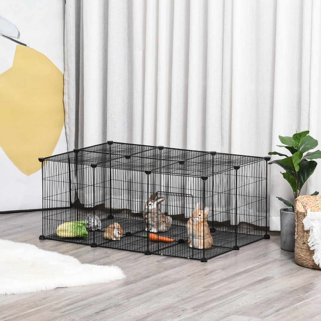 MCL Pet Playpen DIY Small Animal Cage Metal Fence with Door, 22 Pieces, for Bunny Chinchilla Hedgehog Guinea Pig