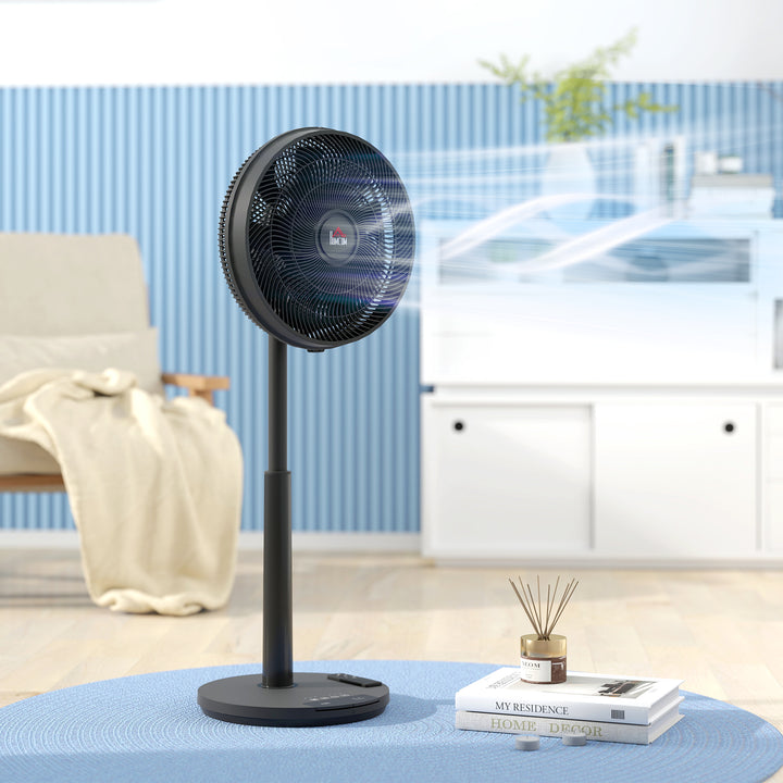 Pedestal Fan with Oscillating, Tilt, Adjustable Height, Black